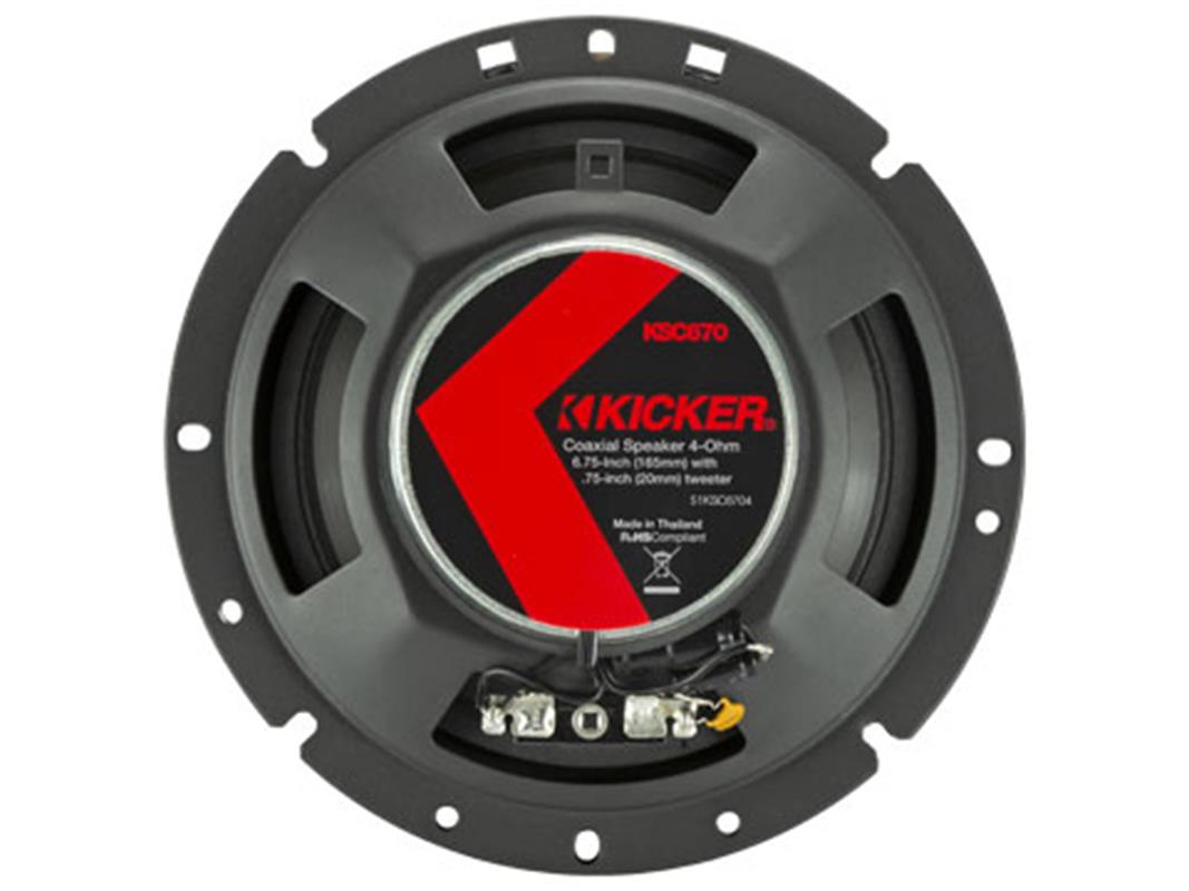 Kicker 51KSC6704, 6,75-tums koaxialhögtalare (165 mm) med 0,75-tums diskanter, 4 ohm