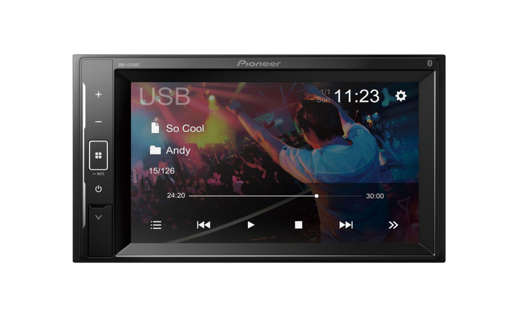 Pioneer DMH-A240BT, Bilstereo med 6,2-tums skärm, Bluetooth, USB och AUX