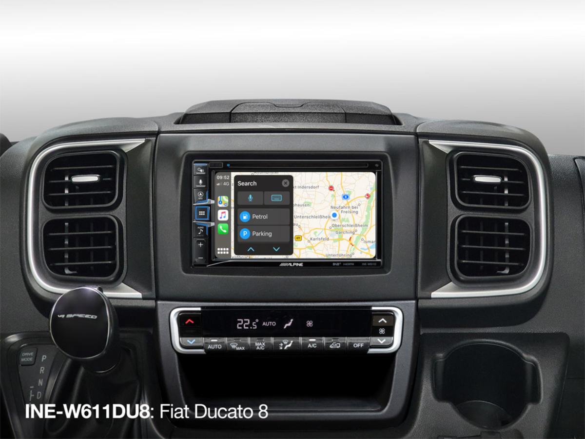 Alpine INE-W611DU8, multimediapaket med 6,5" monitor och navigation