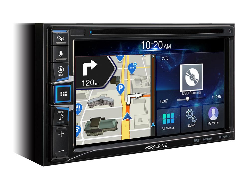 Alpine INE-W611DU8, multimediapaket med 6,5" monitor och navigation