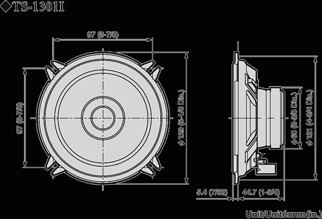 Pioneer TS-1301I, Fordonsanpassad 130 mm högtalare med dubbla membran för Renault, Vauxhall och Volkswagen