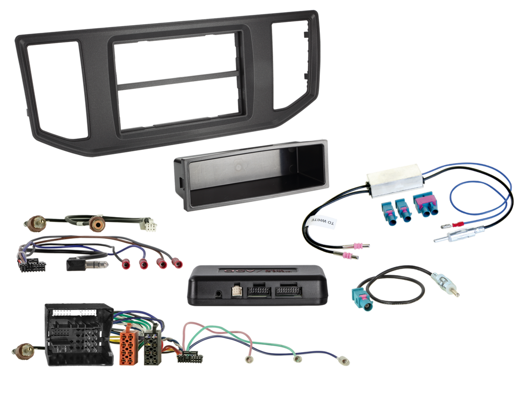 ACV 621320-26-1 1-DIN/2-DIN installationskit med förvaringsfack för MAN TGE, VW Crafter och Grand California