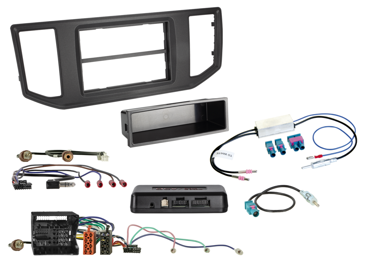 ACV 621320-26-1 1-DIN/2-DIN installationskit med förvaringsfack för MAN TGE, VW Crafter och Grand California