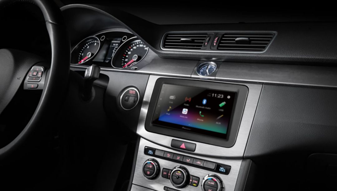 Pioneer DMH-A340DAB, Bilstereo med Bluetooth, DAB+, USB, AUX och 6,8-tums kapacitiv skärm