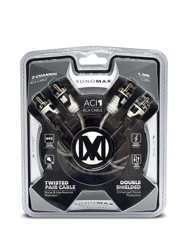 Sonomax ACI1, 1 m tvinnad OFC-RCA-kabel