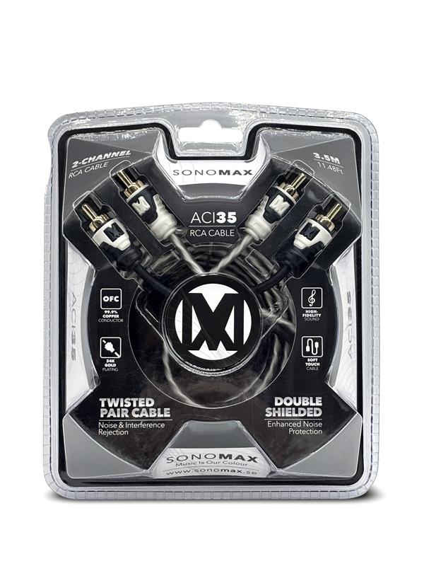 Sonomax ACI35, 3,5 m tvinnad OFC-RCA-kabel