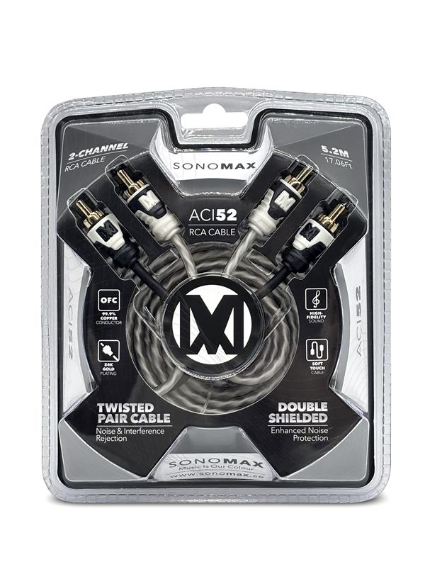 Sonomax ACI52, 5,2 m tvinnad OFC-RCA-kabel