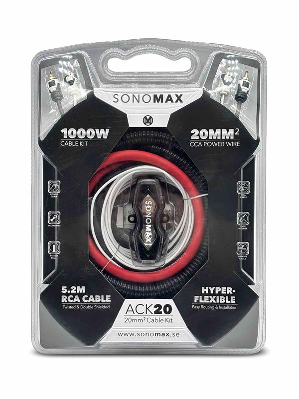Sonomax ACK20, Kabelsats 20 mm² 5,2 m CCA med RCA