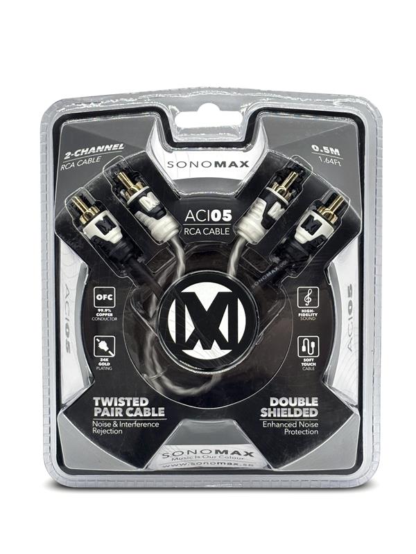 Sonomax ACi05, 0,5 m tvinnad OFC-RCA-kabel