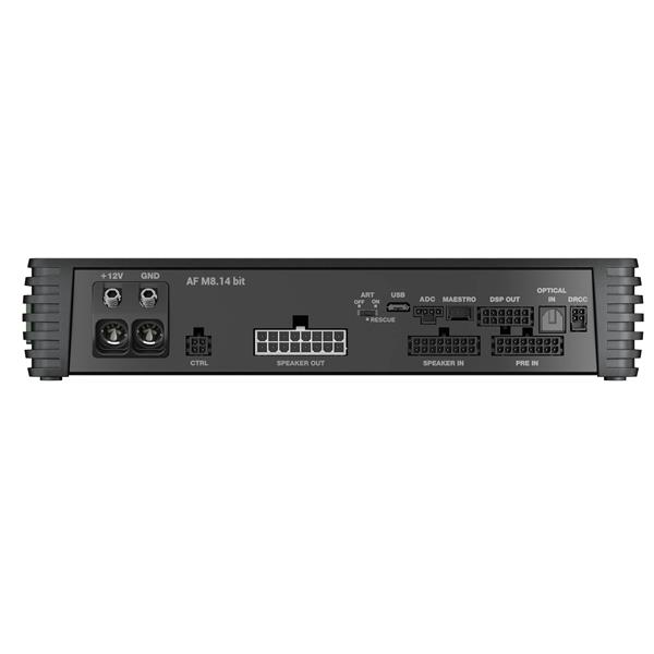 Audison AF M8.14 bit, 8-kanals Slutsteg med DSP, 8×140 W