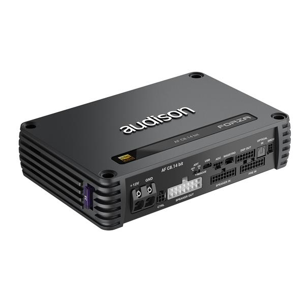 Audison AF M8.14 bit, 8-kanals Slutsteg med DSP, 8×140 W