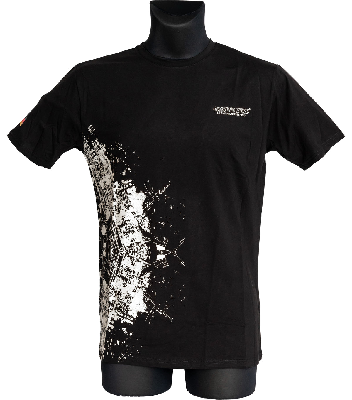 Ground Zero grå T-shirt med heltäckande tryck – XL