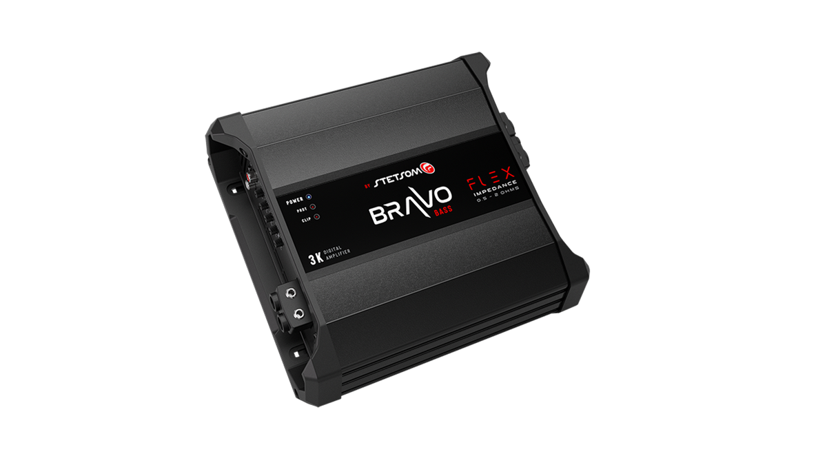 Stetsom Bravo Flex Bass 3K, Bravo Flex Bass 3000 W monoblock-slutsteg, 0,5–2 ohm