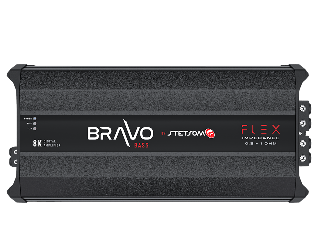 Stetsom Bravo Flex Bass 8K, Bravo Flex Bass 8000 W monoblock-slutsteg, 0,5–1 ohm