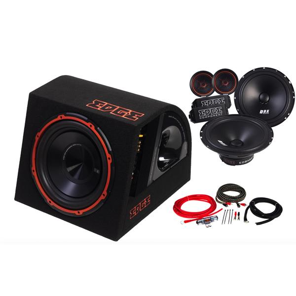 Edge Ljudpaket 12" aktivbaslåda, 10mm strömkit, 6,5" kithögtalare