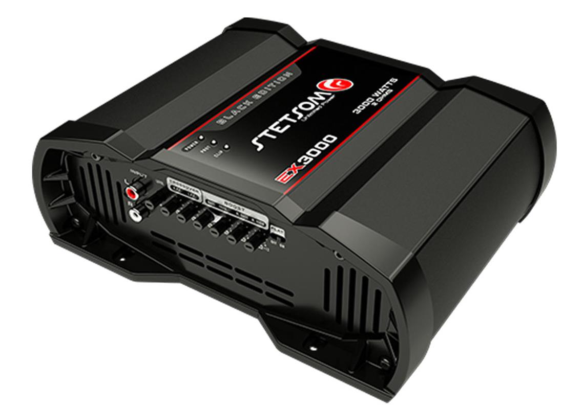 Stetsom EX3000BLACK-4, monoblock-slutsteg 3000 W RMS, 4 ohm, svart utgåva