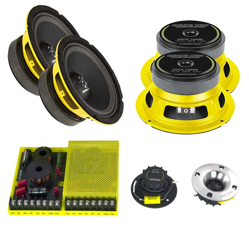 Ground Zero GZCC 2165.2ESQL – 6,5-tums kitsystem med dubbla midbasar