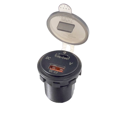4Connect 4-600162 vattentät USB-laddare med spänningsvisning