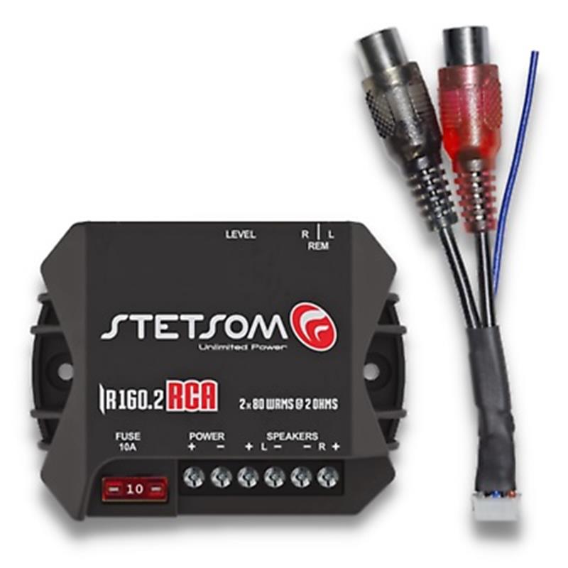 Stetsom IR160.2RCA, 2-kanals slutsteg 2 x 80 W RMS, 2 ohm med RCA
