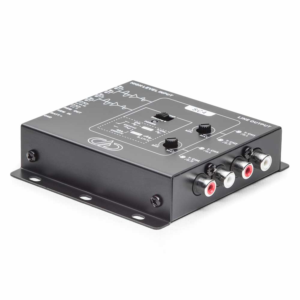 DD Audio SC4a 4-kanals signalomvandlare med 12 V remoteutgång