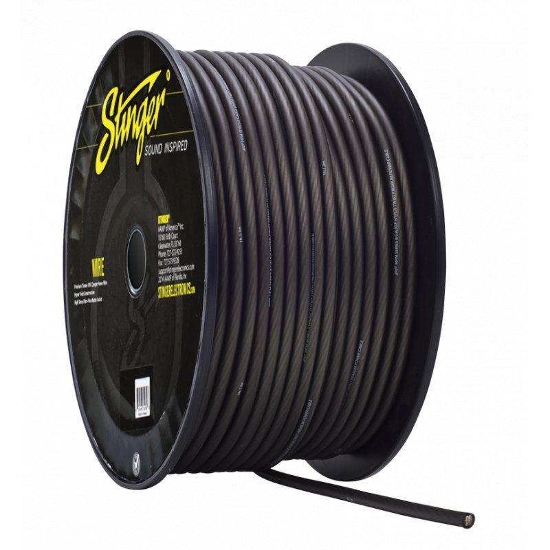 Stinger SHW18G, matt grå Hyper-Flex 8 GA-strömkabel, 250 fot
