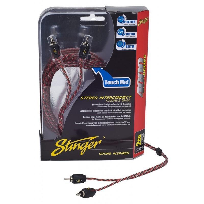 Stinger SI4217, riktad partvinnad 2-kanals RCA-kabel i 4000-serien, 5,2 m