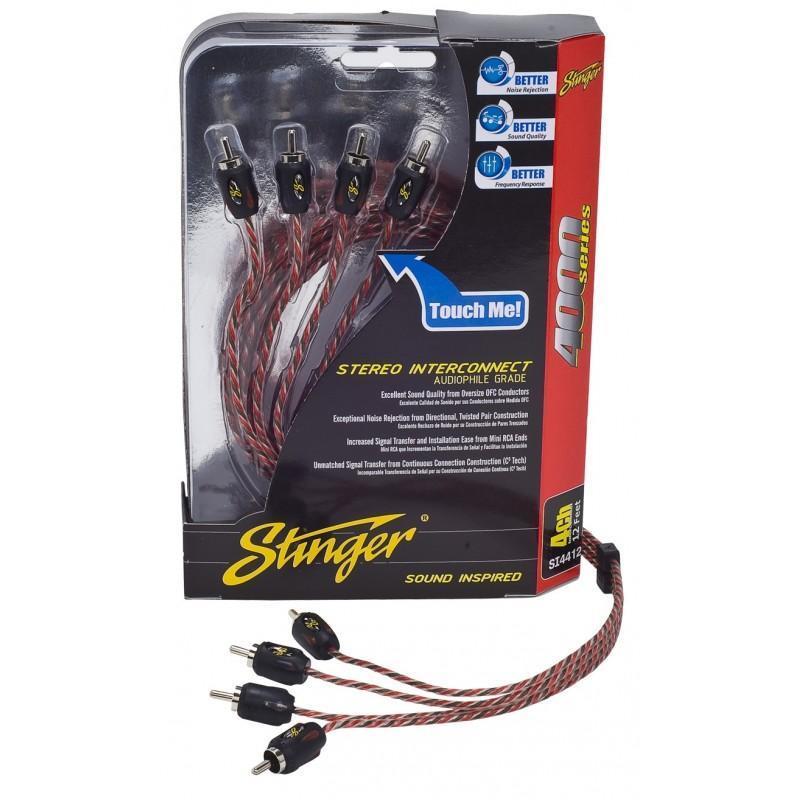 Stinger SI4412, 3,7 m 4000-serien 4-kanals riktad partvinnad RCA-kabel