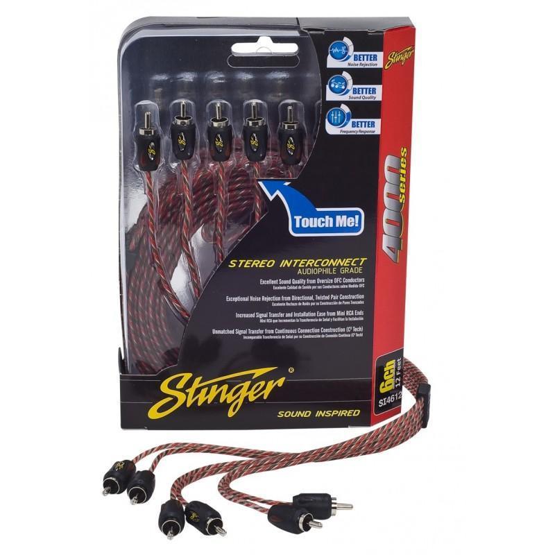 Stinger SI4612, 3,7 m 4000-serien 6-kanals riktad partvinnad RCA-kabel