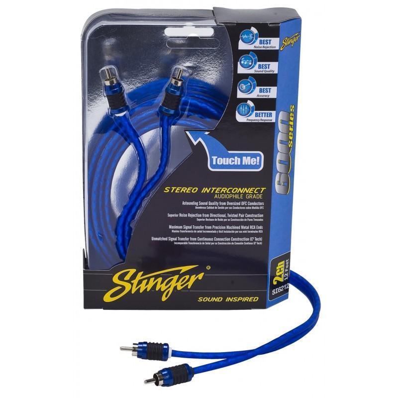 Stinger SI6220, 6,1 m skärmad riktad partvinnad RCA-kabel ur 6000-serien