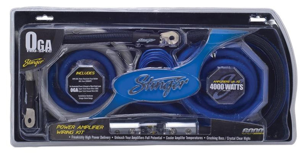 Stinger SK6201, 6000-seriens strömkabelsats 1/0 AWG i matt blått