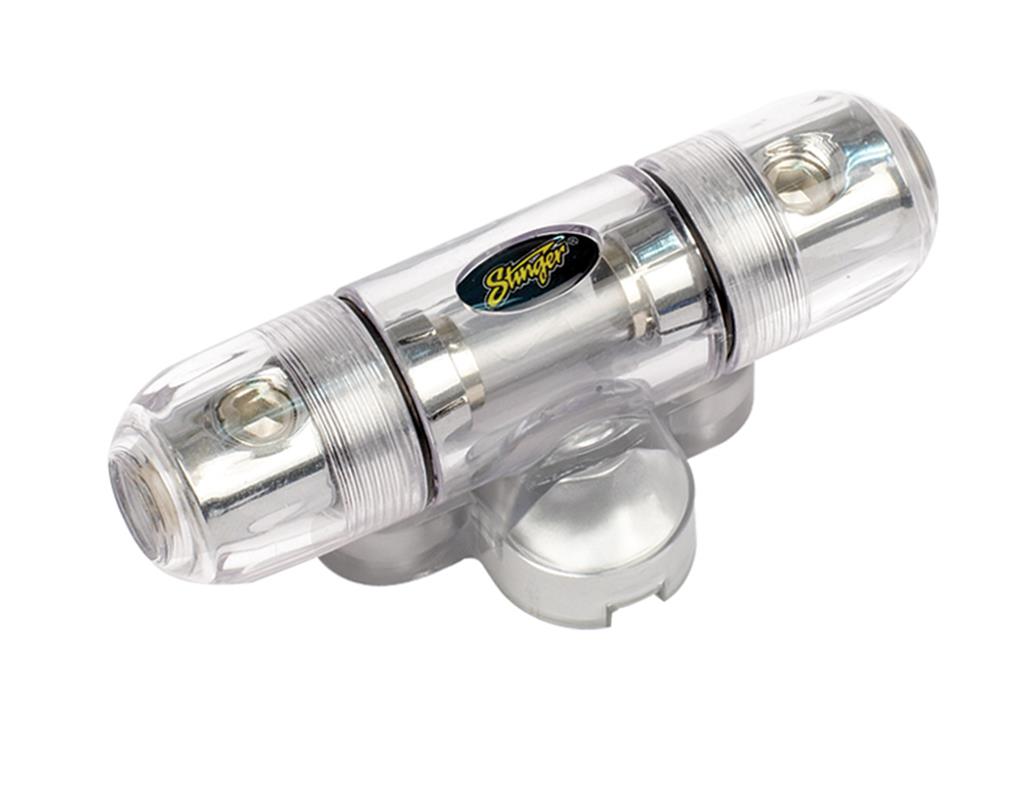 Stinger SPD5101, inline AGU-säkringshållare för 4 eller 8 GA, Shoc-Krome