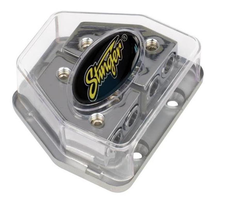 Stinger SPD570, ström- och jordfördelningsblock, 4 eller 8 AWG in och 2 x 4 eller 8 AWG ut