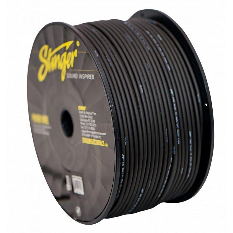 Stinger SPW110TB500, svart 10 GA-strömkabel Pro, 500 fot