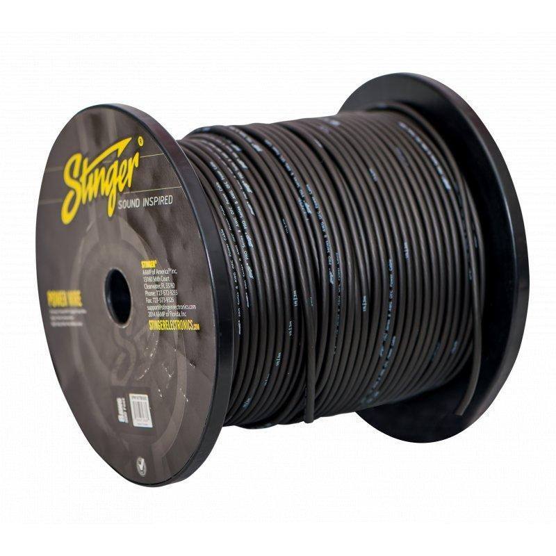 Stinger SPW18TB500, svart 8 GA-strömkabel Pro, 500 fot