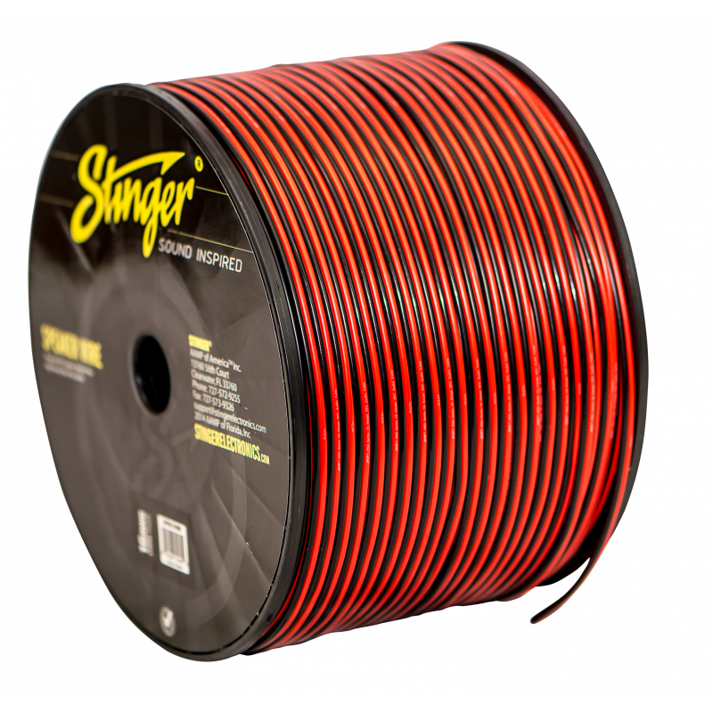 Stinger SPW516RB, röd och svart 16 GA högtalarkabel 304,8 m