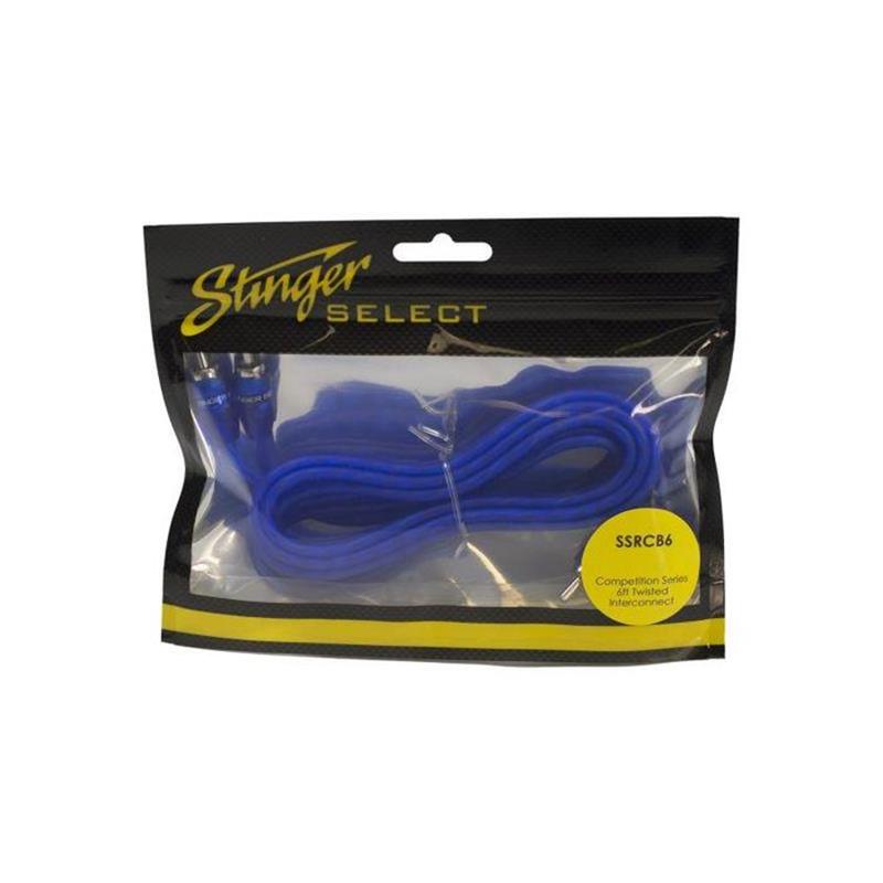 Stinger SSRCB6, 1,8 meter blå Competition-serien partvinnad RCA-kabel