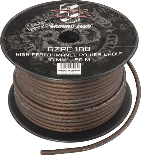 Ground Zero SOFT strömkabel 10 mm² mörkbrun 50 m
