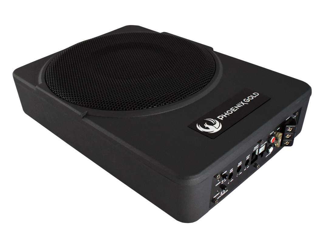 Phoenix Gold ZR10P, kraftfull 10-tums aktiv subwoofer under sätet 200 W RMS