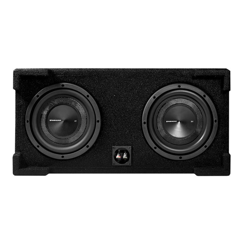 Phoenix Gold ZX28PBS, nedåtriktad baslåda med dubbla 8-tums element och passiv radiator, 300 W RMS, 4 ohm