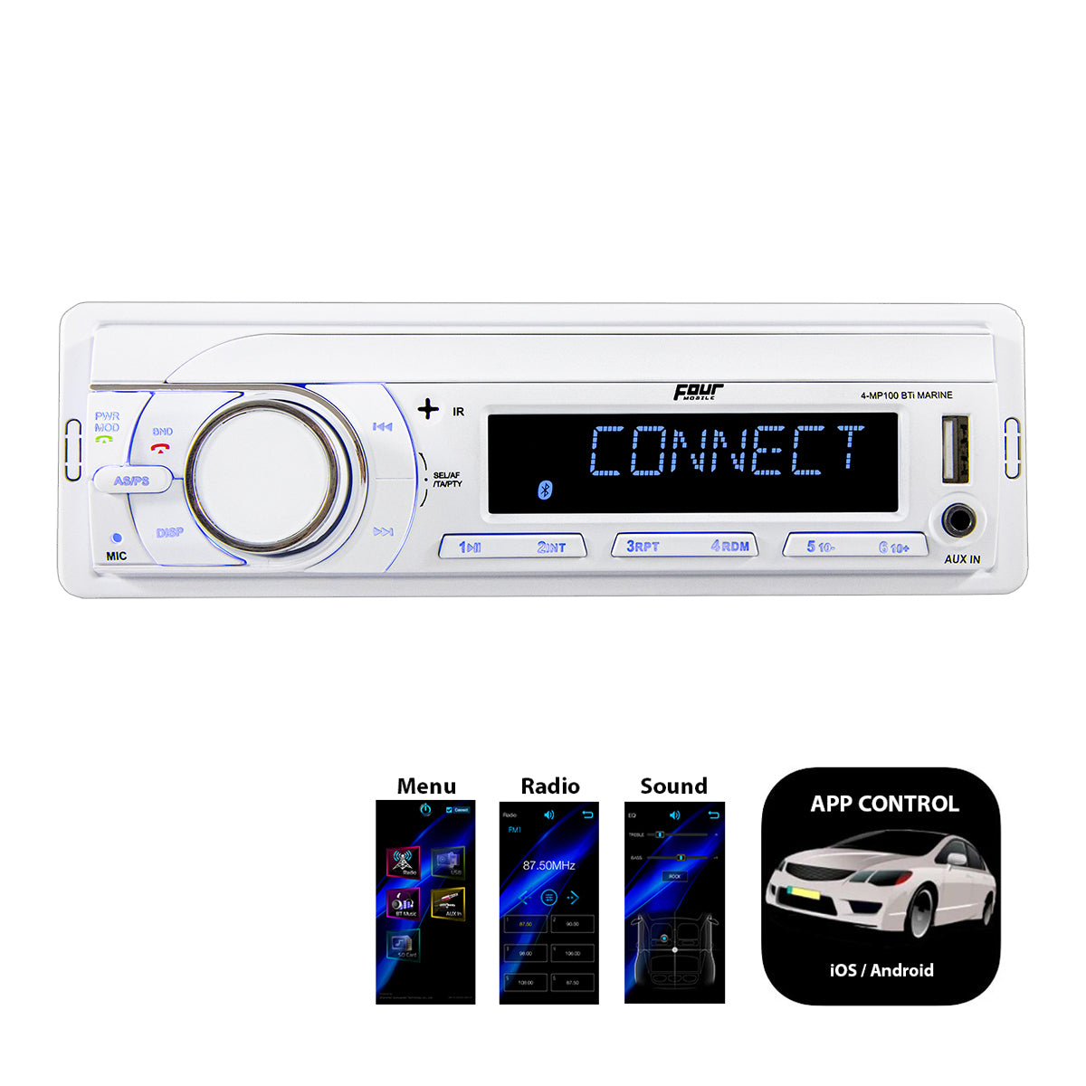 FOUR Mobile 4-MP100BTi marin mediaspelare