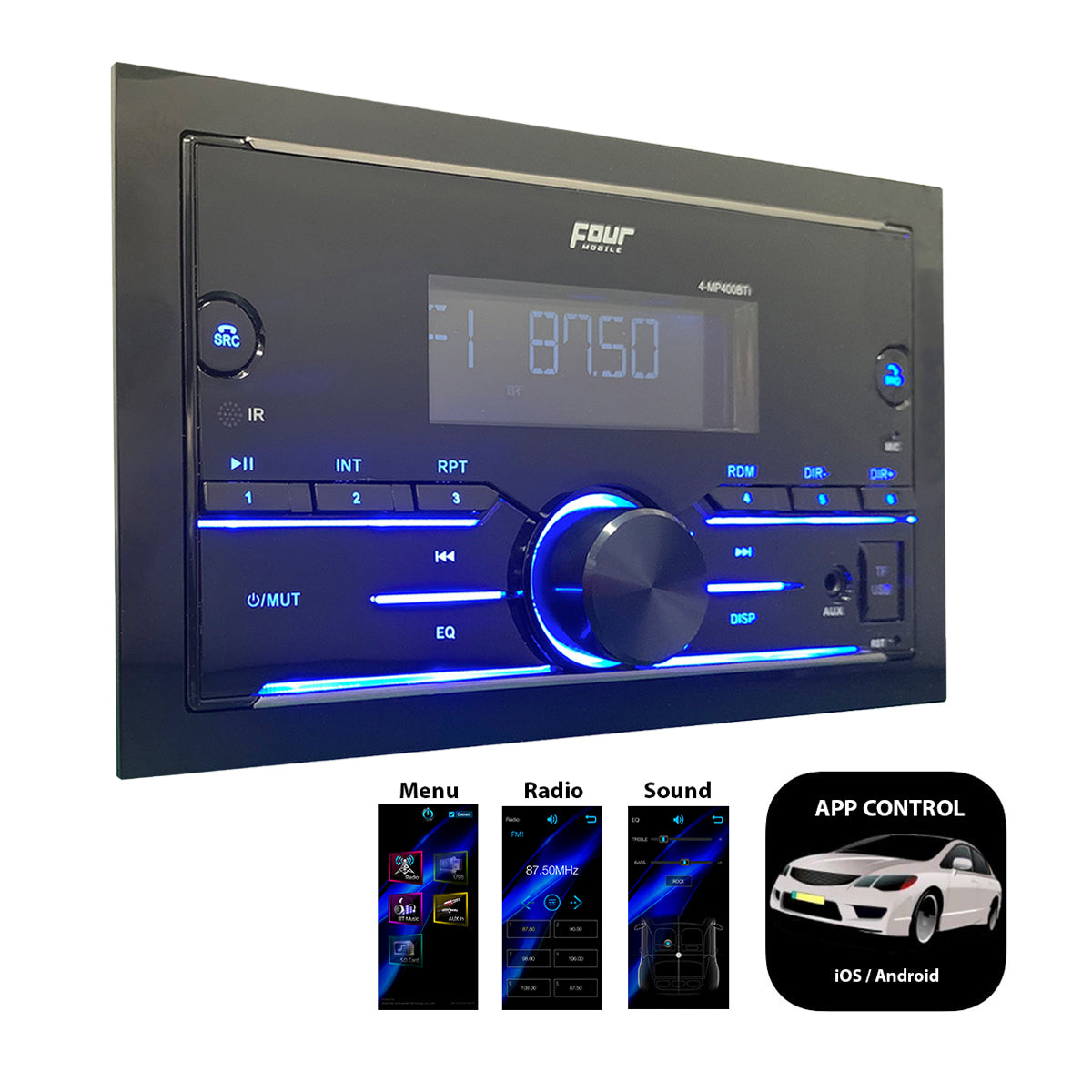 FOUR Mobile 4-MP400BTi 2-DIN-mediaspelare