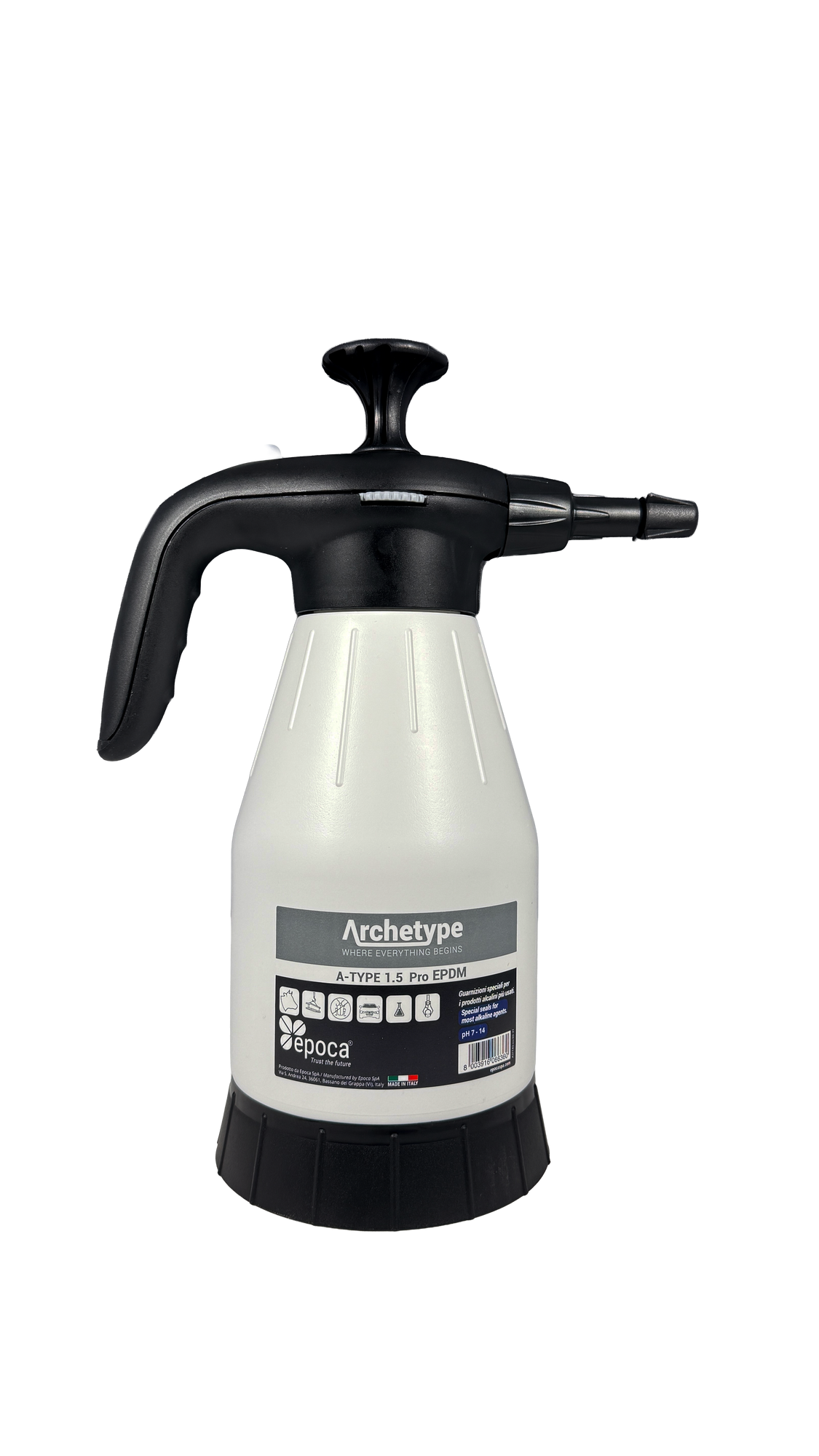 Lågtryckspruta 1.5L Alkalisk (vit)