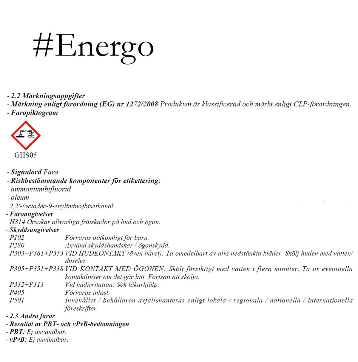 Labocosmetica Energo kalkborttagare 250 ml