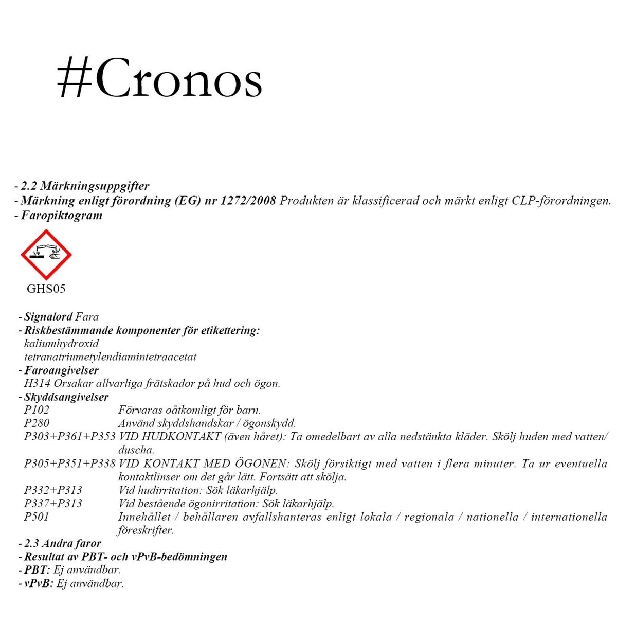 Labocosmetica Cronos 250 ml