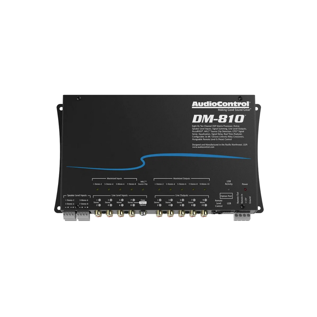 AudioControl DM-810, 8×10 Matrix DSP med EQ, AccuBASS, delningsfilter och signalfördröjning