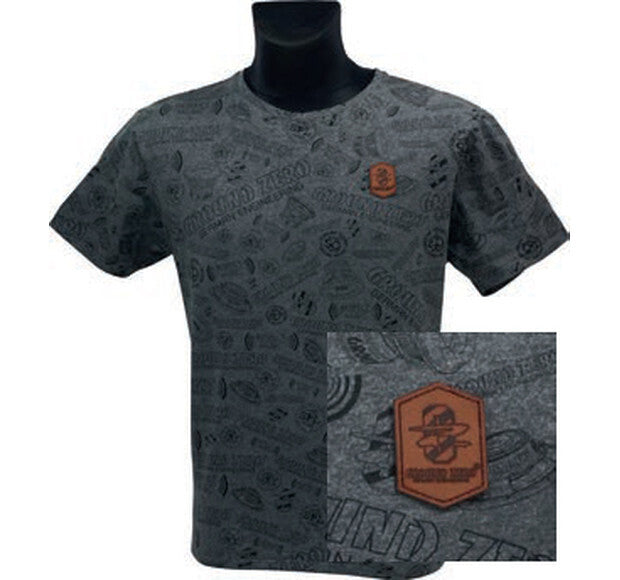 Ground Zero grå T-shirt med heltäckande tryck – 4XL
