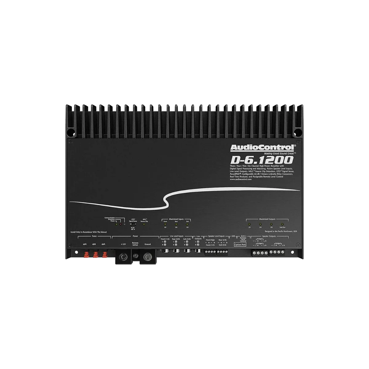 AudioControl D-6.1200, 6-kanals DSP-slutsteg med Matrix